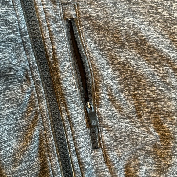 Lululemon Heathered Black 1/2 Zip Pullover Sweatshirt Zippered Pocket Size M - Picture 7 of 11